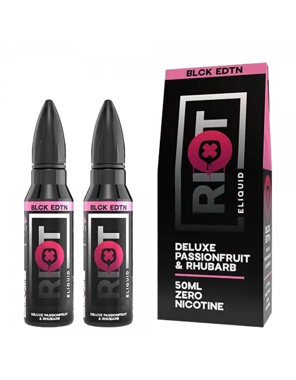 Riot Squad Black Edition  - Passion Fruit & Rhubarb Shortfill E-Liquid (100ml)